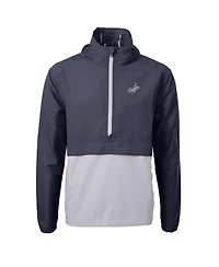 Cutter & Buck Men's Navy/Gray Los Angeles Dodgers Charter Eco Anorak Half-Zip Hoodie Jacket
