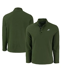 Cutter & Buck Men's Green Philadelphia Eagles Hunts Point Eco Textured Fleece Half-Snap Sweatshirt