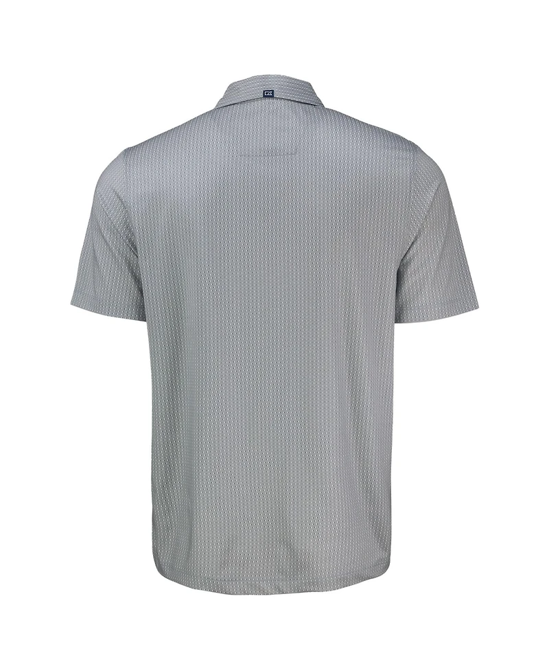 Cutter & Buck Men's Gray Los Angeles Dodgers Pike Eco Shadow Check Print Polo Shirt