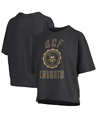 Pressbox Women's Black Ucf Knights Motley Crew Bishop Waist Length Oversized Slub T-Shirt
