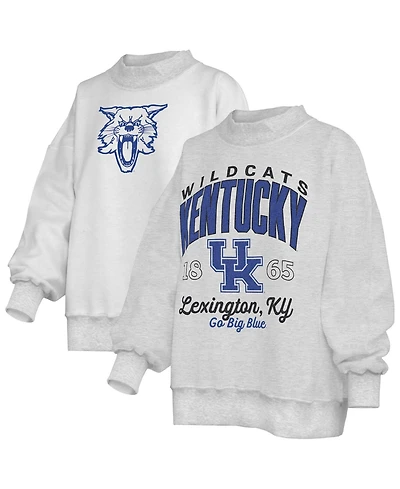 Pressbox Women's Heather Gray Kentucky Wildcats Reversible Sweatshirt