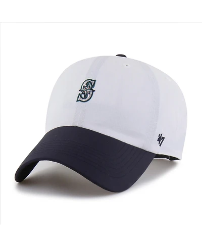 '47 Brand Men's White/Navy Seattle Mariners Vista Mini Clean Up Brrr° Adjustable Hat