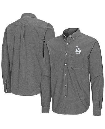 Antigua Men's Los Angeles Dodgers Porter Woven Long Sleeve Button-Down Shirt