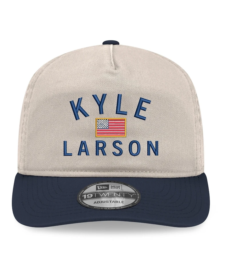 New Era Men's Khaki/Navy Kyle Larson Flag 19TWENTY Adjustable Hat