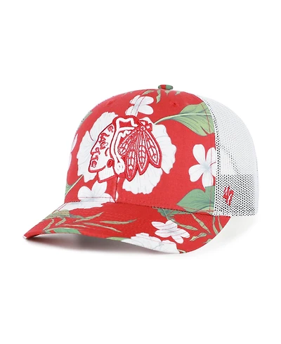 '47 Brand Men's Red/White Chicago Blackhawks Beach Side Adjustable Trucker Hat