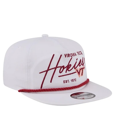 New Era Men's White Virginia Tech Hokies Team Rope 19TWENTY Adjustable Hat