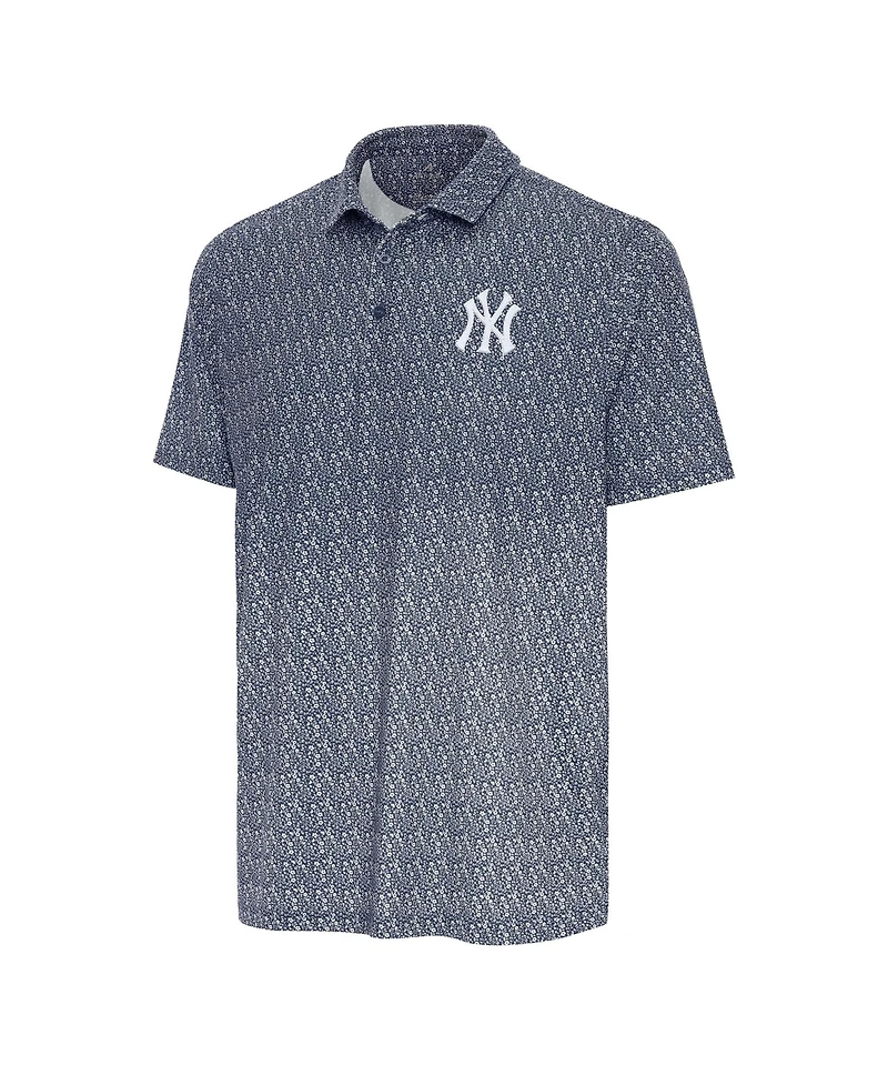 Antigua Men's Navy New York Yankees Botanic Polo Shirt