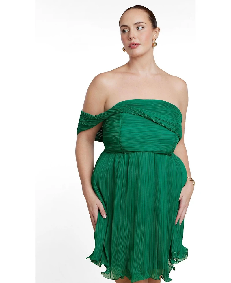Eloquii Plus Strapless Mini Dress with Overlay