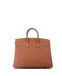 Pre-Owned HERMES Birkin 25 Handbag Brown Togo with Palladium Hardware