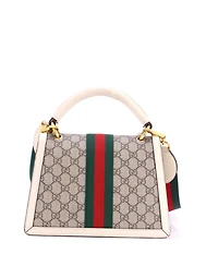 Pre-Owned Gucci Small Queen Margaret Top Handle Bag Gg Coated Canvas with Leather