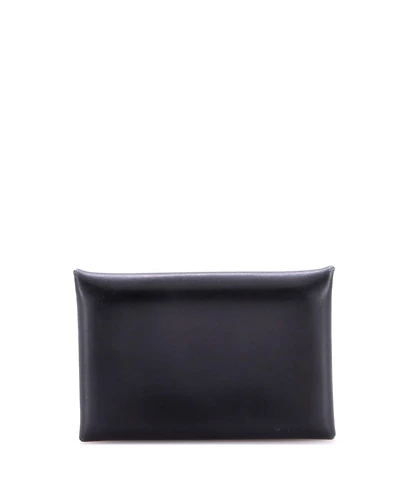 Pre-Owned HERMES Calvi Duo Card Holder Box Calf