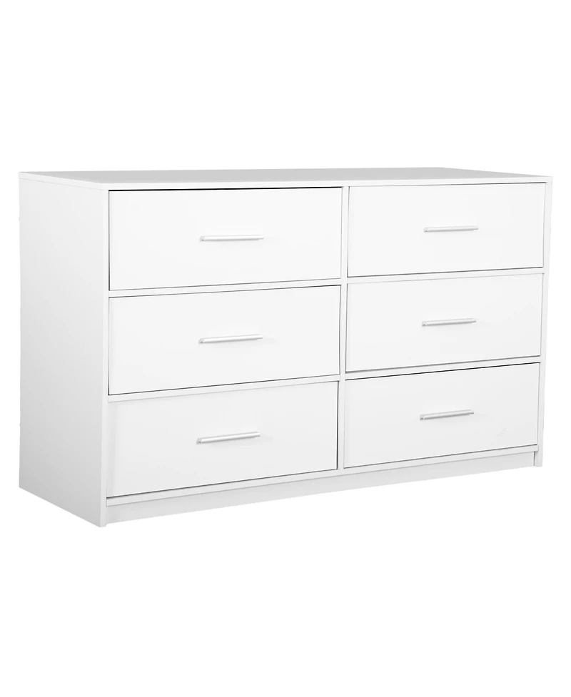 Rainsken Modern 6-Drawer Dresser with Large Fabric Drawers and Sturdy Wood Frame