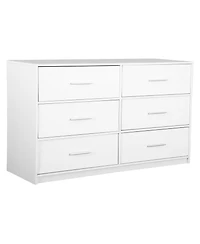 Rainsken Modern 6-Drawer Dresser with Large Fabric Drawers and Sturdy Wood Frame