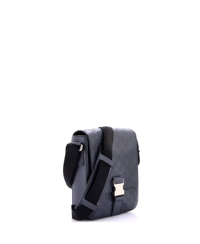 Pre-Owned Gucci Small Buckle Flap Messenger Bag Guccissima Leather