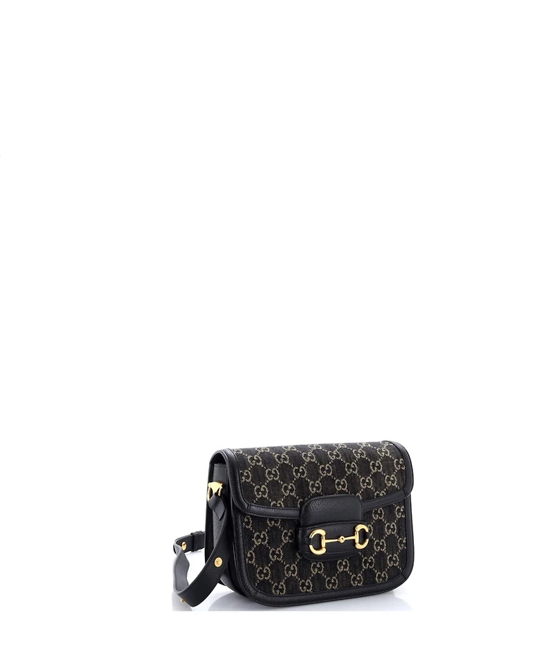 Pre-Owned Gucci Small Horsebit 1955 Shoulder Bag Gg Denim