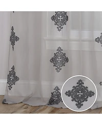 Superior Lightweight Damask Sheer Curtain Panels, Set of 2