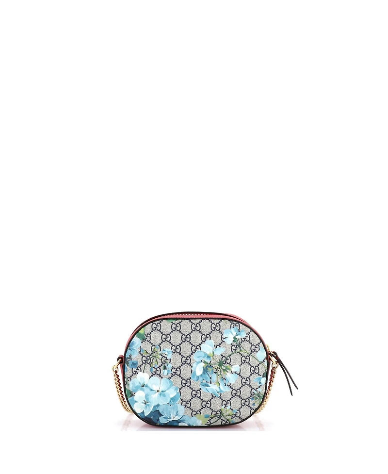 Pre-Owned Gucci Mini Chain Crossbody Bag Blooms Print Gg Coated Canvas