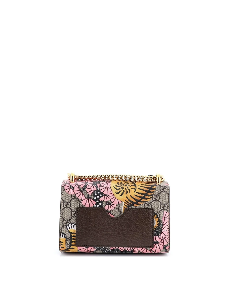 Pre-Owned Gucci Small Padlock Shoulder Bag Bengal Print Gg Coated Canvas