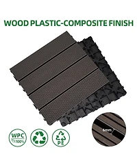 Streamdale Furniture Diy Composite Deck Tiles Coffee 8.7 sq ft (9-Pack)