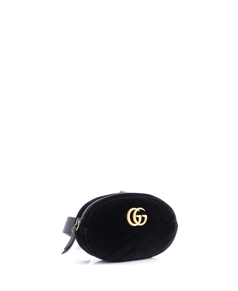 Pre-Owned Gucci Gg Marmont Belt Bag Matelasse Velvet