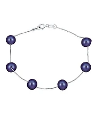 Bling Jewelry Tin Cup Style 8MM Freshwater Cultured Pearl Station Bracelet.
