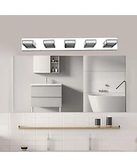 Busdays Inch Modern Light Led Vanity Light Square Acrylic Lampshades Wall Mount Fixture for Bathroom Mirror Lighting
