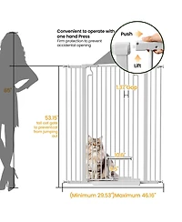 Streamdale Furniture Extra Tall Cat Gate with Small Door, Pressure Mounted