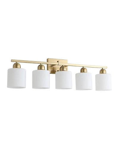 Busdays 5 Light Modern Bathroom Light Fixture Vanity Light Over Mirror Wall Sconce Frosted Glass Shades E26 Socket Bulbs Not Included