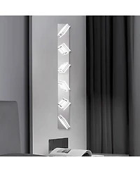 Busdays 39 Inch Modern Led Vanity Light 6 Lights Square Acrylic Lampshades Wall Mount Bathroom Mirror Lighting Fixture