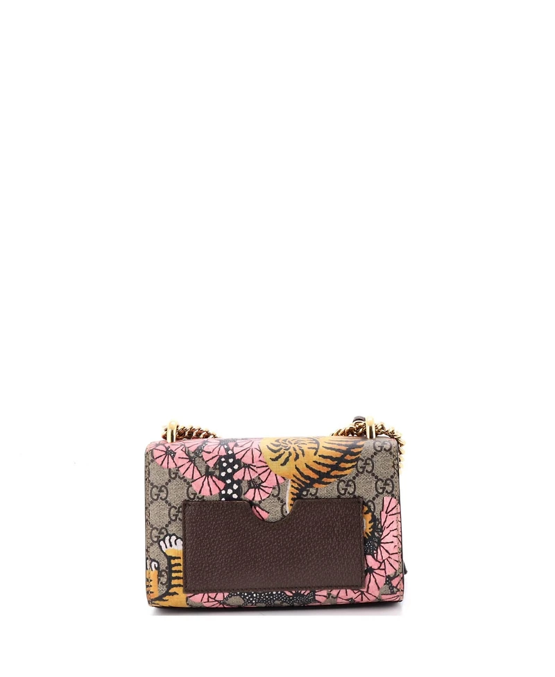 Pre-Owned Gucci Small Padlock Shoulder Bag Bengal Print Gg Coated Canvas