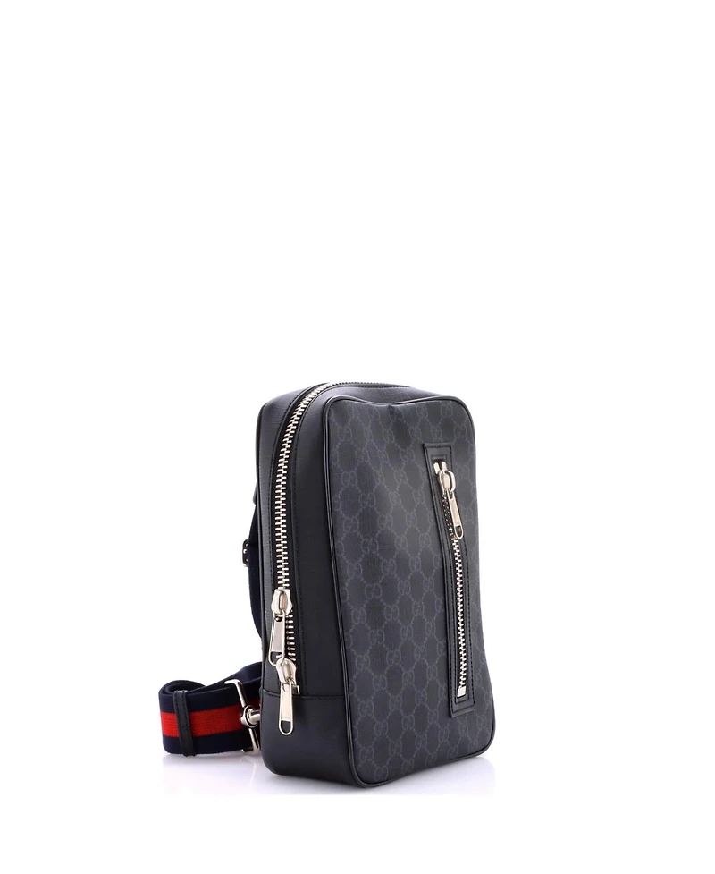 Pre-Owned Gucci Small Soft Zip Sling Bag Gg Coated Canvas