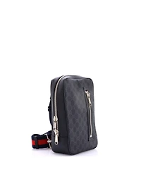 Pre-Owned Gucci Small Soft Zip Sling Bag Gg Coated Canvas