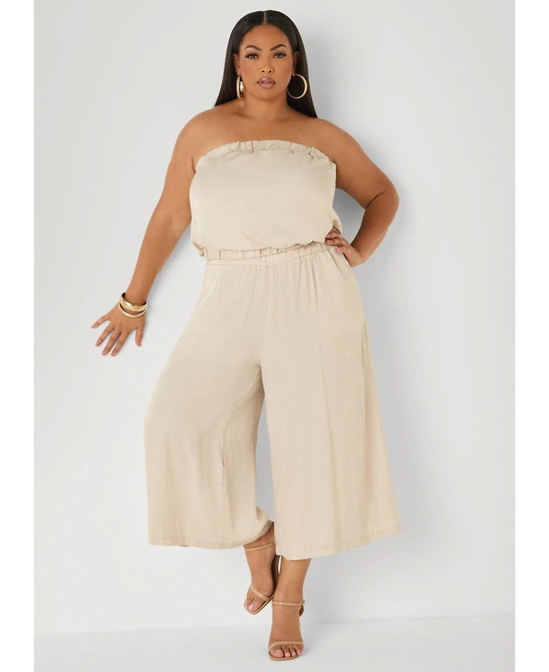 Ashley Stewart Plus Sage Green Bubble Tube Top