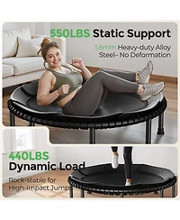 Bcan 550LBS Mini Rebounder Trampoline, 48" Foldable Fitness Trampoline with Bungees, Quiet and Stable Exercise (Without Handle)