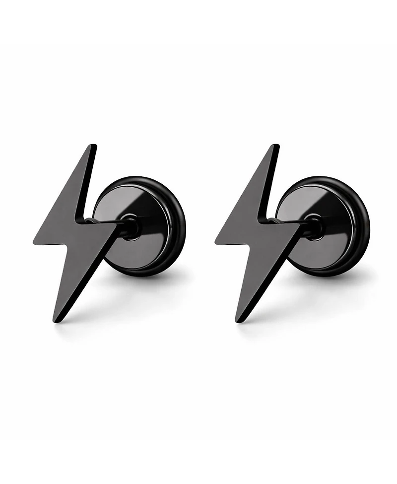 Rebl Jewelry Women's Lightning Bolt Screwback Stud