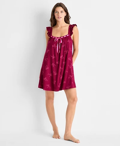 State of Day Women's Ruffled Flannel Chemise, Macy's Exclusive
