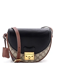 Pre-Owned Gucci Small Padlock Saddle Shoulder Bag Gg Coated Canvas and Leather