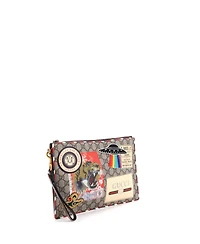 Pre-Owned Gucci Courrier Pouch Gg Coated Canvas with Applique