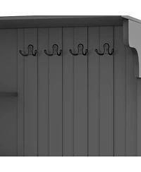 Streamdale Furniture 2-in-1 Hall Cabinet or Tree with Storage and 4 Hooks
