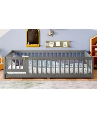 Streamdale Furniture Floor Bed with Safety Guardrails and Door