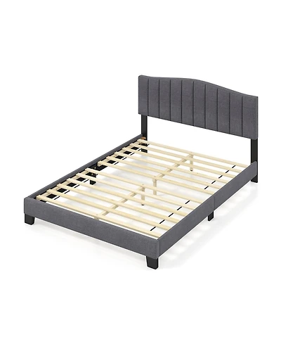 Slickblue Modern Bed Frame with Height-Adjustable Tufted Upholstered Headboard