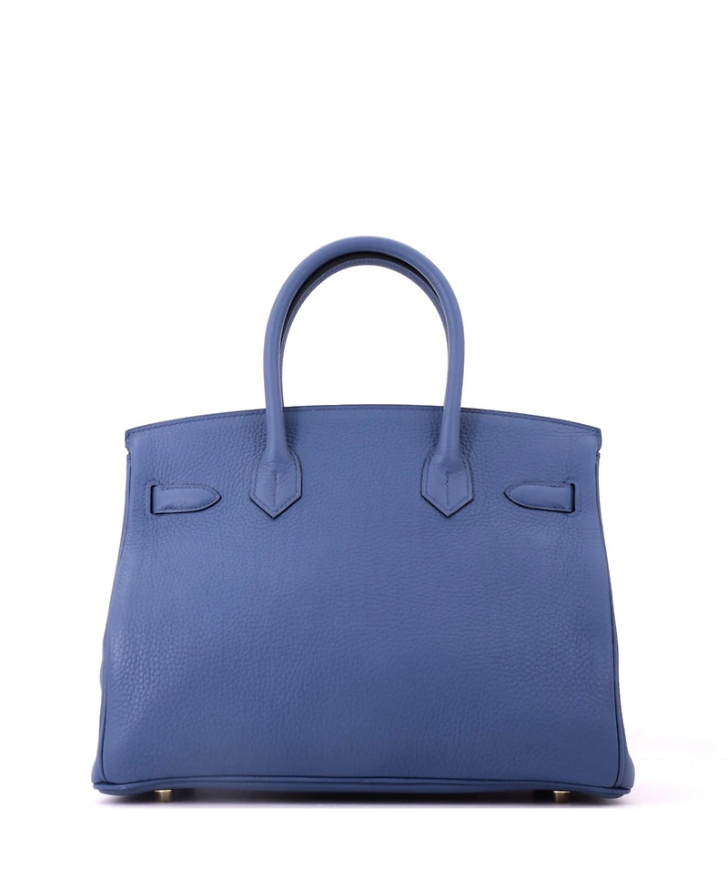 Pre-Owned HERMES Birkin 30 Handbag Clemence with Gold Hardware