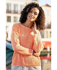 Yumi Women's Knitted Stripe Relaxed Jumper