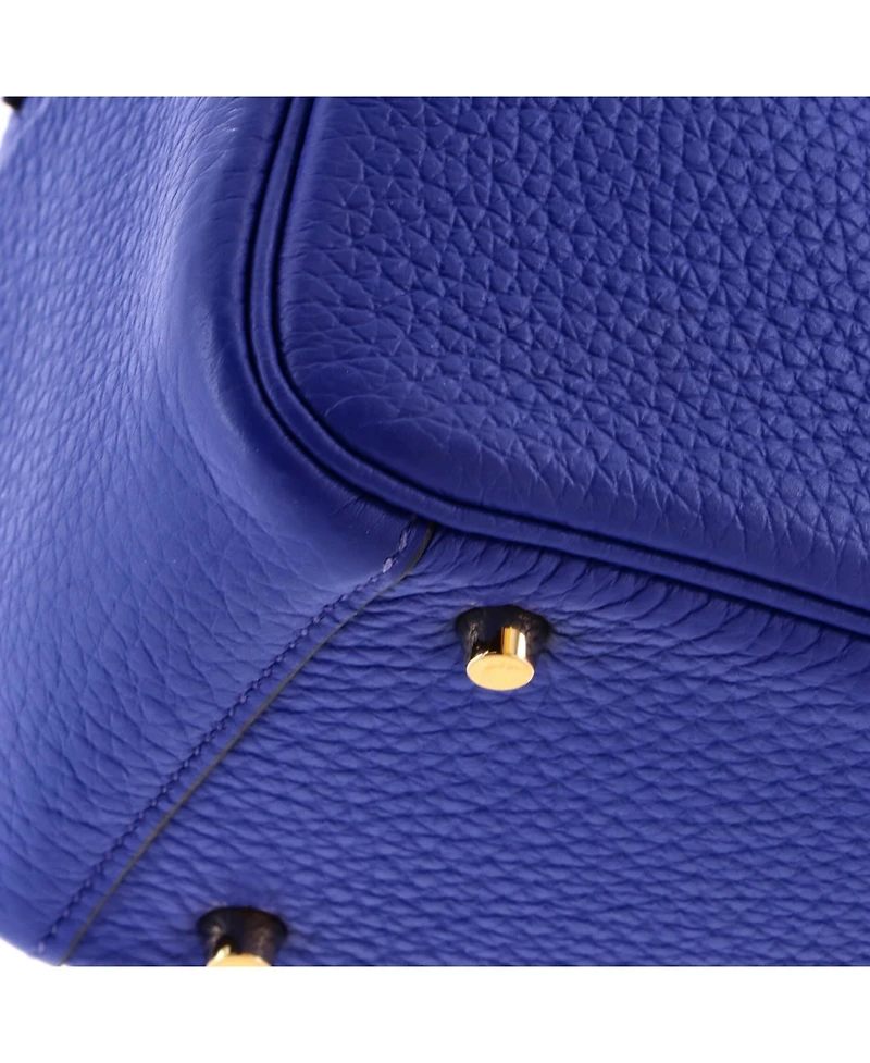 Pre-Owned HERMES Mini Lindy Quadrille Bag Clemence with Canvas