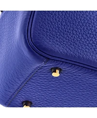 Pre-Owned HERMES Mini Lindy Quadrille Bag Clemence with Canvas
