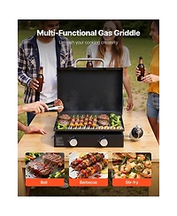 Cozito Gas Griddle, 2-Burner 22 inches Tabletop Propane Griddle with Lid