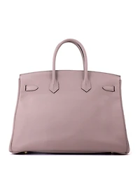 Pre-Owned HERMES Birkin 35 Handbag Grey Epsom with Gold Hardware