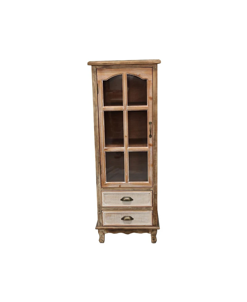 Streamdale Furniture Rustic Wooden Storage Cabinet with Cutout Door and 3 Drawers