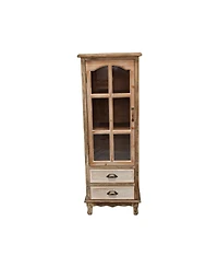 Streamdale Furniture Rustic Wooden Storage Cabinet with Cutout Door and 3 Drawers