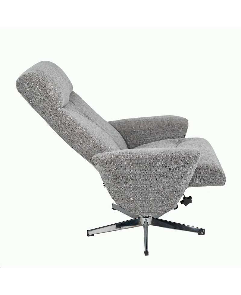 Streamdale Furniture Swivel Chenille Recliner Chair with Ottoman